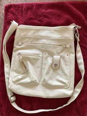ROSETTI CREAM CROSSBODY BAG WITH MULTIPLE FRONT POCKETS